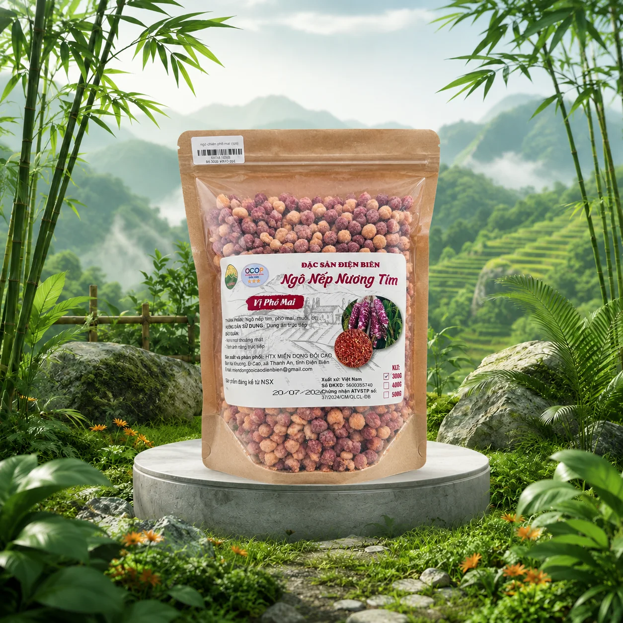 Ngô nếp nương tím vị phô mai