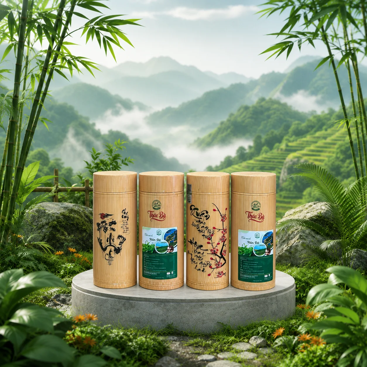 Trà xanh Hán Đà hộp trúc