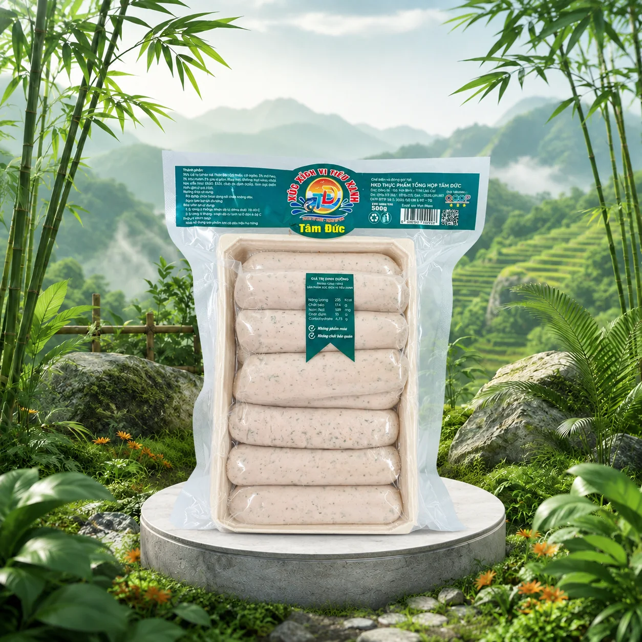 Xúc xích vị tiêu xanh
